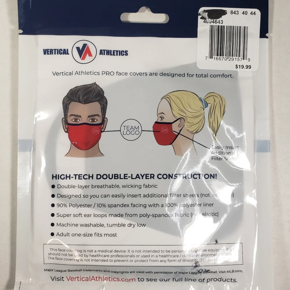 NWT Unisex San Diego Padres Vertical Athletics Pro Face Covering
